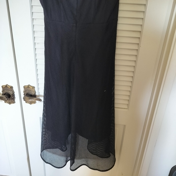 DKNY Women's Black Sleeveless Dress Black Lining Mesh Overlay Zip Back Size 8 - Picture 8 of 16